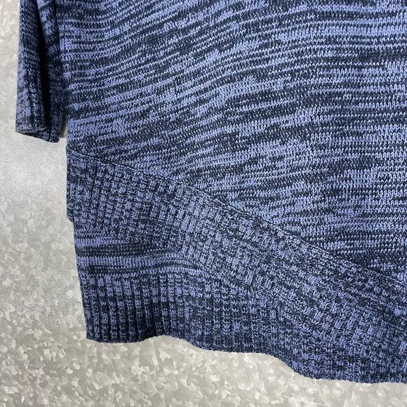 Croft & Barrow Blue Marled Asymmetrical Hem Sweater - Size PXL - 3/4 Sleeves - Picture 3 of 6